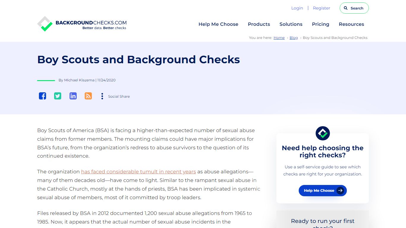 Boy Scouts and Background Checks